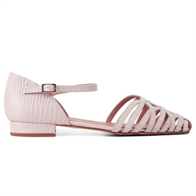 Apair String Flat Crossed Sandaler, Tejus Pink 